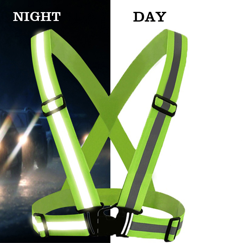 Reflective Vest Cycling - เสื้อกั๊กสะท้อนแสงเพื่อความปลอดภัย - เสื้อกั๊กมองเห็นได้ชัดเจนพร้อมสายรัดปรับได้สำหรับการวิ่งจ๊อกกิ้งกลางแจ้ง ปั่นจักรยาน เดิน และขี่