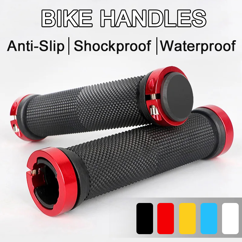 Commuter Bike Lock - ด้ามจับจักรยาน MTB ยางกันลื่นด้ามจับจักรยานอลูมิเนียมอัลลอยด์ล็อคบนข้อมือแฮนด์จักรยานชิ้นส่วนจักรยานนุ่ม