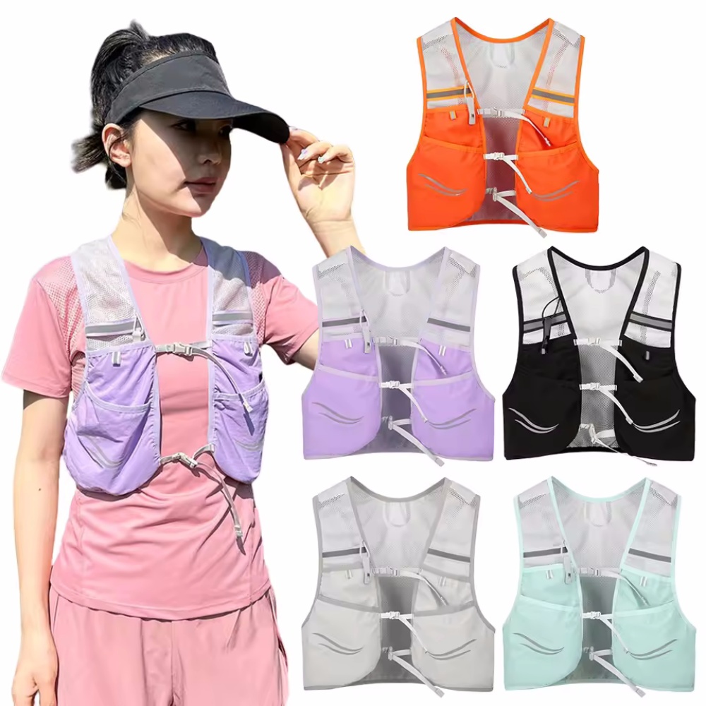 Reflective Vest Cycling - เสื้อกั๊กสะท้อนแสง Hydration Running Chest Bag Ultralight