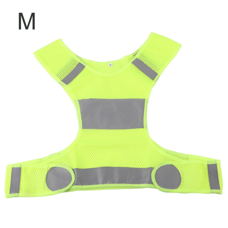 Reflective Vest Cycling - เสื้อกั๊กสะท้อนแสงสำหรับปั่นจักรยานกลางแจ้ง เสื้อกั๊กวิ่ง เสื้อกั๊กกีฬาเพื่อความปลอดภัย สีเหลืองเรืองแสง M