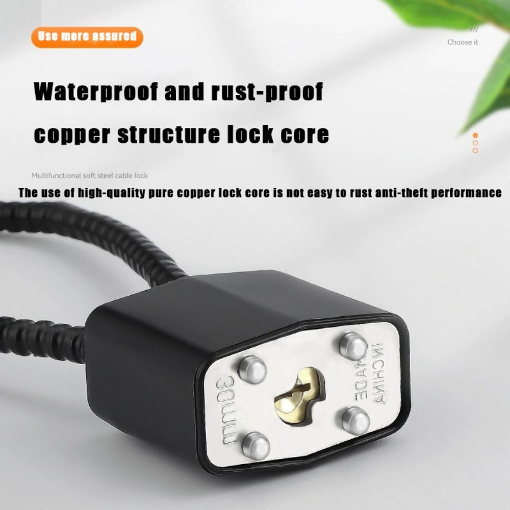 Cable Lock Flexible - ล็อคสายเคเบิลมัลติฟังก์ชั่นแบบพกพา กุญแจแบบนุ่มยืดหยุ่น กันน้ำ พร้อมกุญแจ ล็อคกระเป๋าเดินทาง กระเป๋าเป้สะพายหลัง