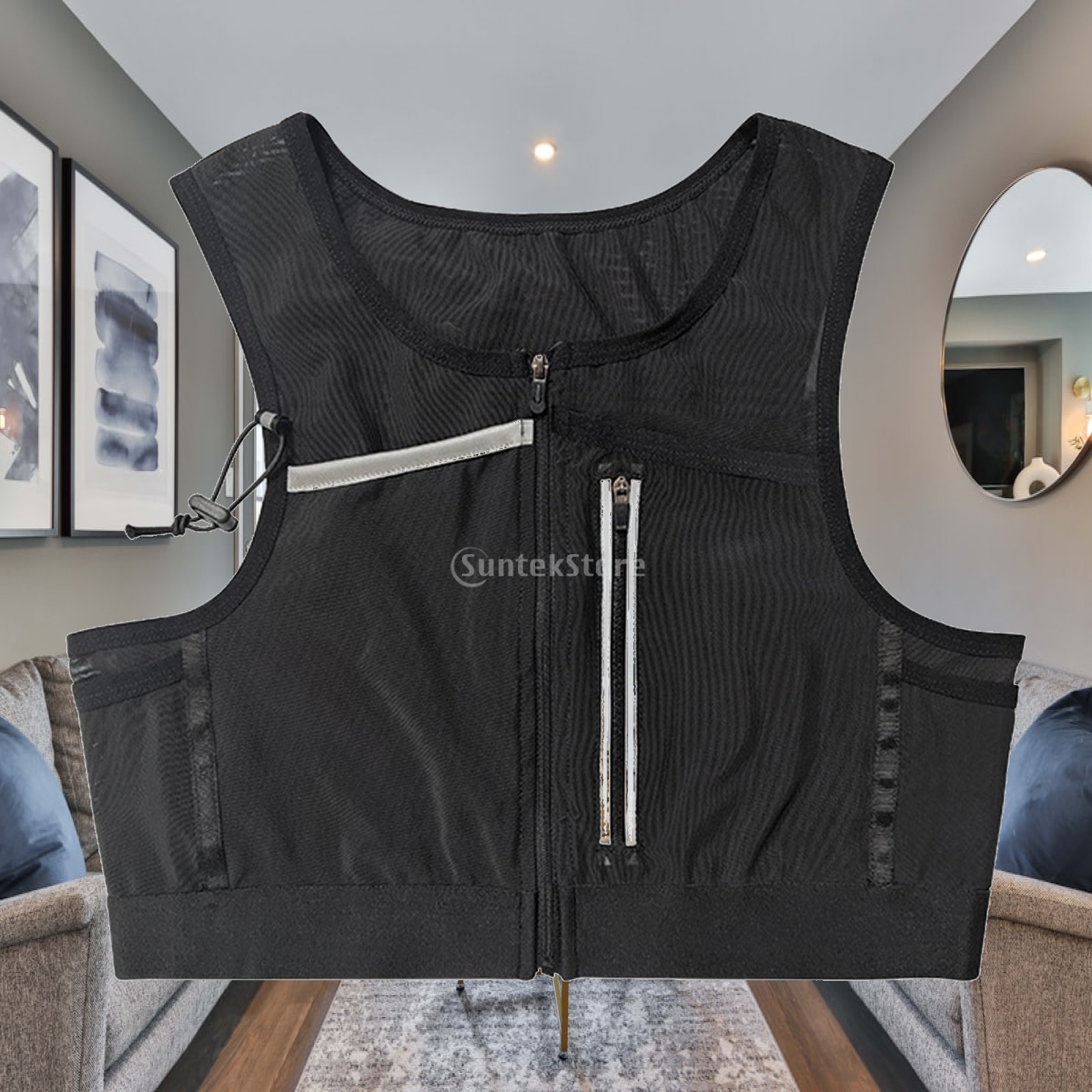 Reflective Vest Cycling - กระเป๋าใส่เสื้อกั๊กวิ่ง กระเป๋าคาดหน้าอก กระเป๋ากีฬาสะท้อนแสงสำหรับการปั่นจักรยานเดินกลางคืน