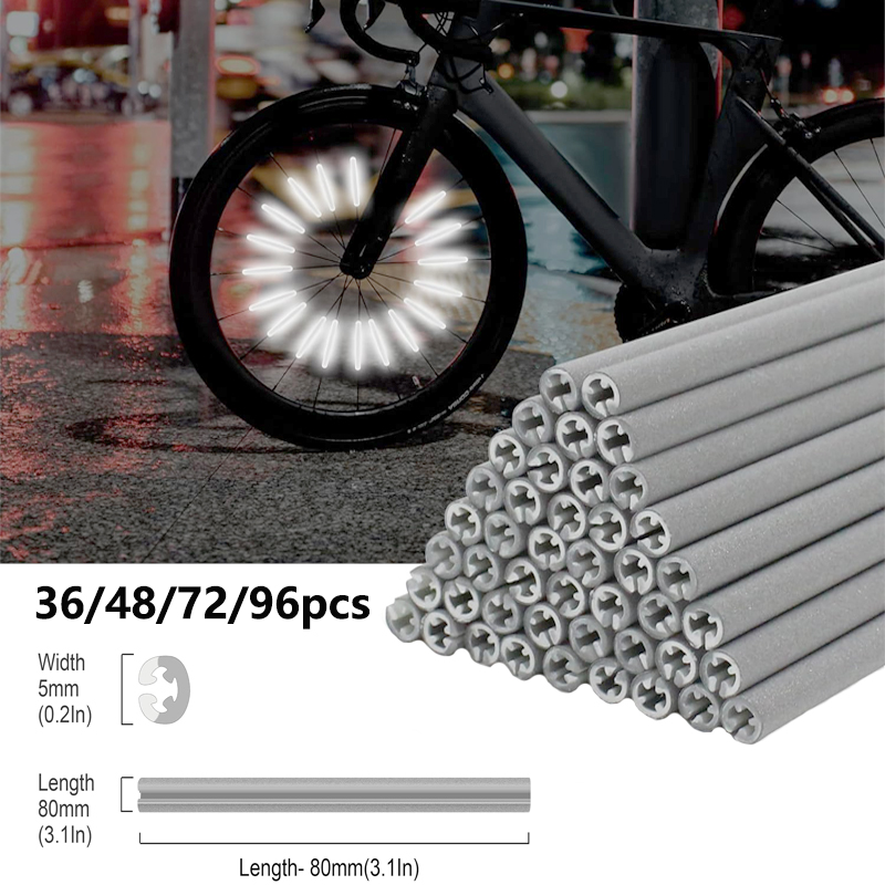 Spoke Reflector Set - 36/48/72/96 ชิ้น 8 ซม.Spoke Reflectors ชุดจักรยานกันน้ํา
