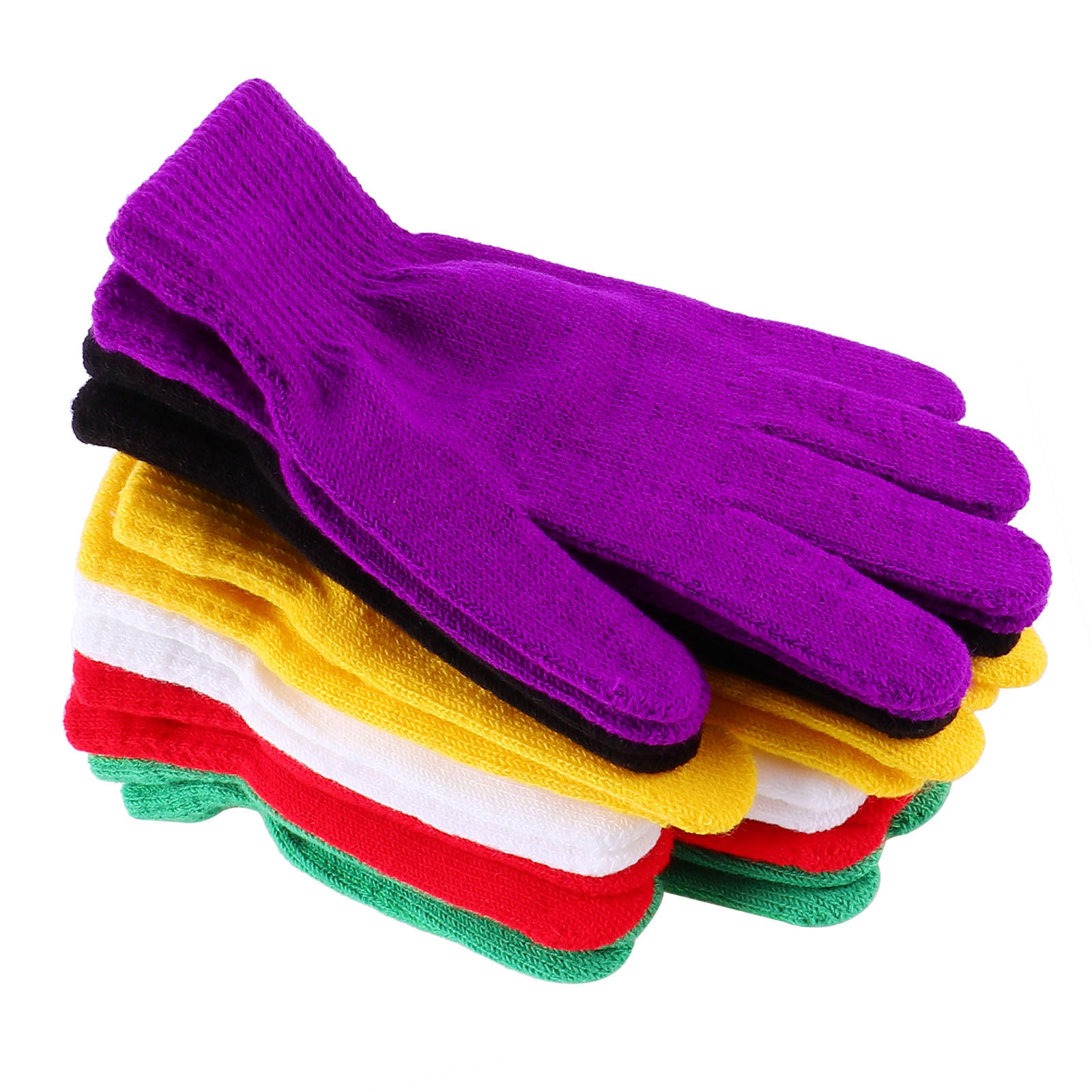 Winter Cycling Commute - ถุงมือปั่นจักรยานกันหนาว 6 คู่ สีพื้น ถักทอเต็มนิ้ว ทำจากผ้าแคชเมียร์
