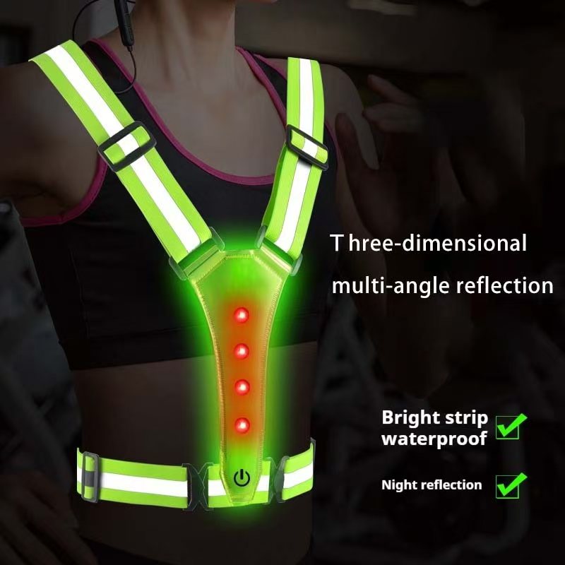 Reflective Vest Cycling - เสื้อกั๊กวิ่ง LED สะท้อนแสง สายรัดสะท้อนแสง เสื้อผ้าสำหรับวิ่งกลางคืน ปั่นจักรยาน