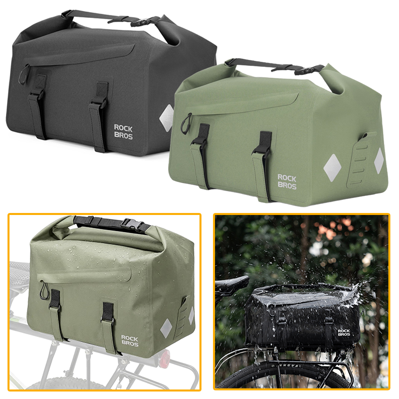 Panniers Waterproof Rear - กระเป๋าใส่จักรยานแบบขยายได้ 16 ลิตร ความจุขนาดใหญ่ กันน้ำ กระเป๋าใส่ของท้ายรถจักรยาน
