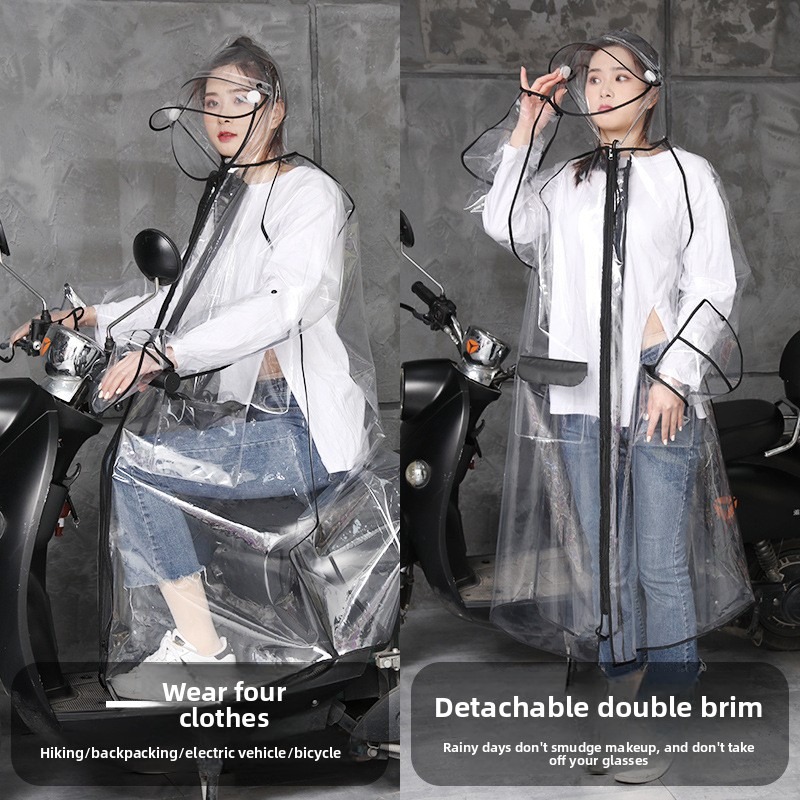 เสื้อกันฝน EVA แบบใส มีฮู้ด สำ - Cycling Commute In Rain บทวิจารณ์และราคา