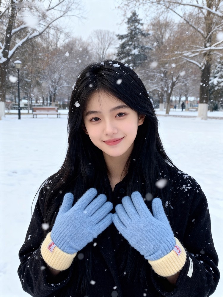 ถุงมือถักนิตติ้งสไตล์เกาหลีสำห - Winter Cycling Commute บทวิจารณ์และราคา