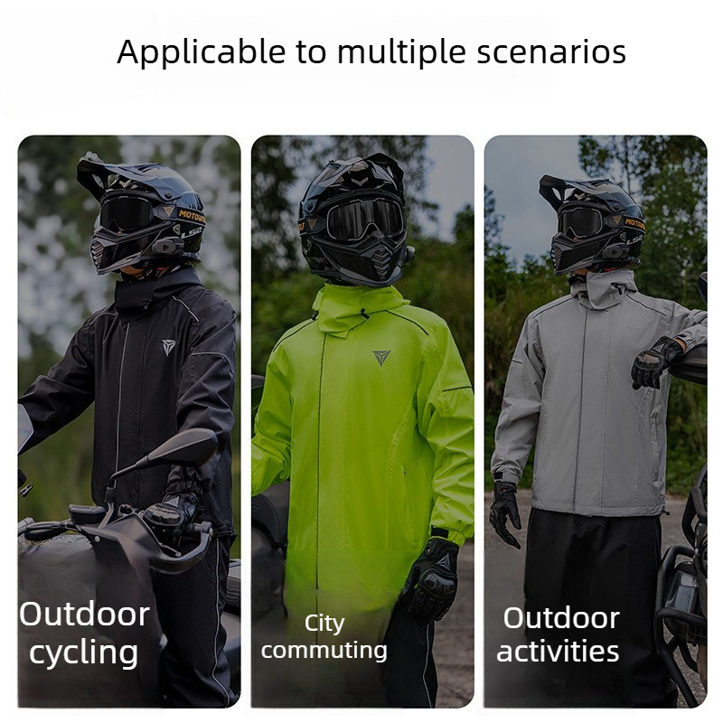 ชุดกันฝนสำหรับมอเตอร์ไซค์ เสื้ - Cycling Commute In Rain บทวิจารณ์และราคา