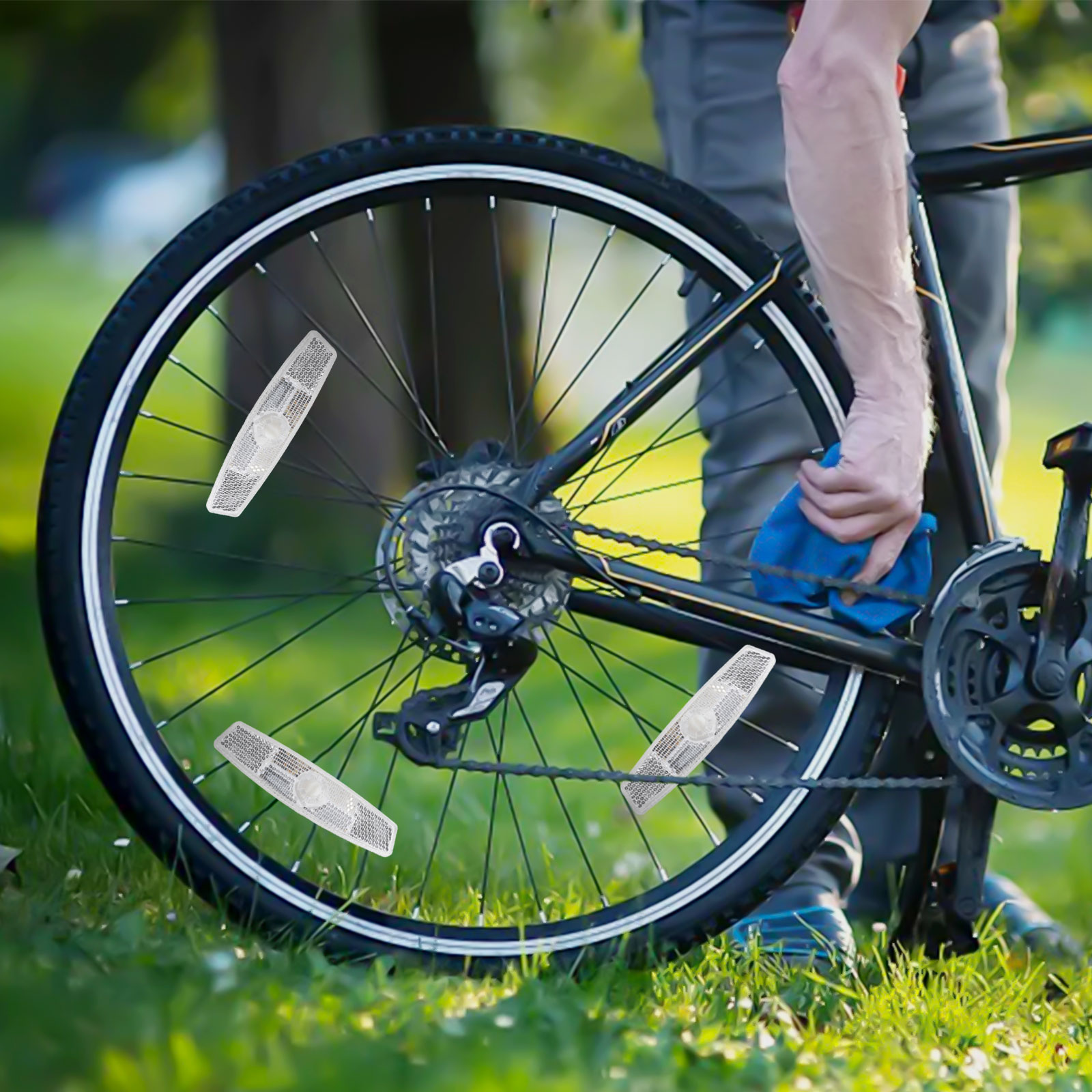 แผ่นสะท้อนแสงสำหรับซี่ล้อจักรย - Spoke Reflector Set บทวิจารณ์และราคา